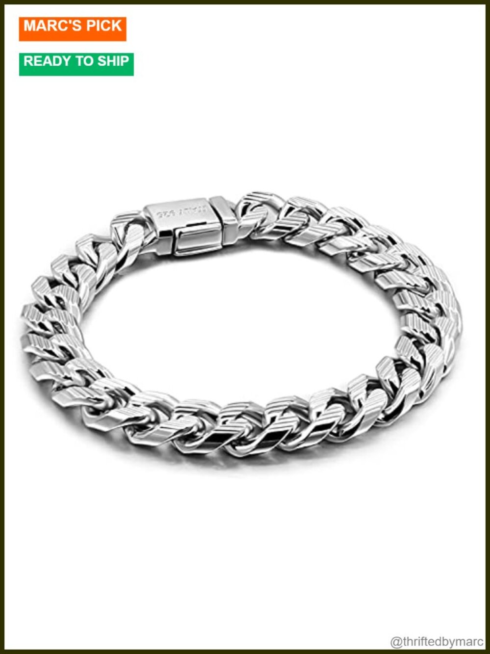 925 Sterling Silver Solid Miami Cuban Link Chain Bracelet Men's 10mm-12mm